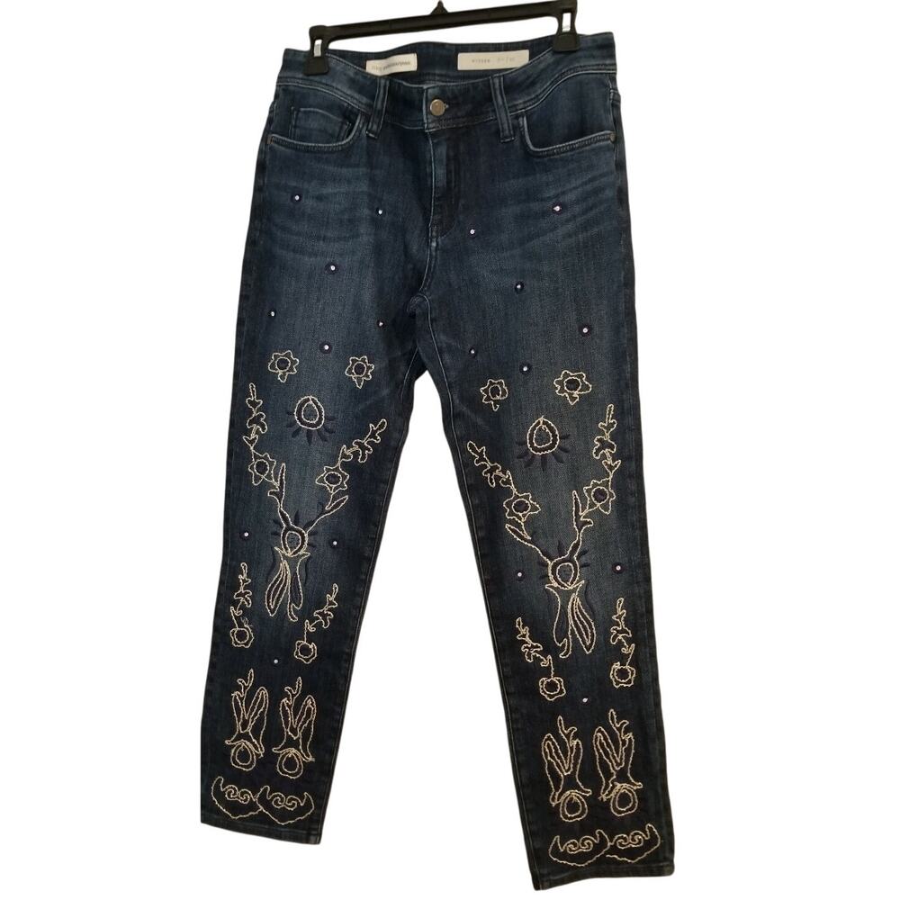 NEW Anthropologie Pilcro Boy Fit Embellished Jeans Size 27